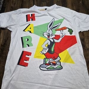 Retro Label Bugs Bunny Space Jame Basketball Mens T-Shirt Size Large